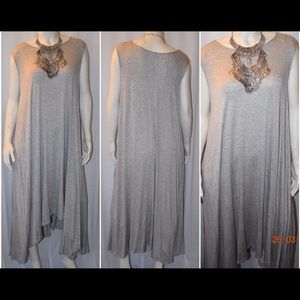 New Plus Size Gray Hi Low Maxi Dress Size 2XL